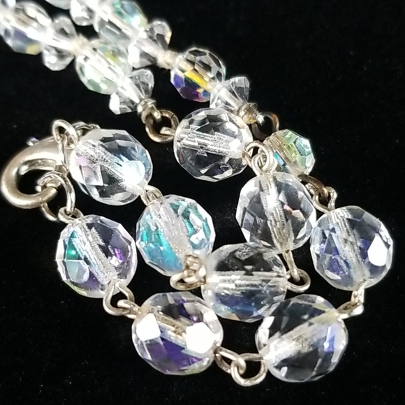 Repurposed Hand Crafted Vintage 1950s Crystal Bead Necklace Assemblage - Picture 15 of 16